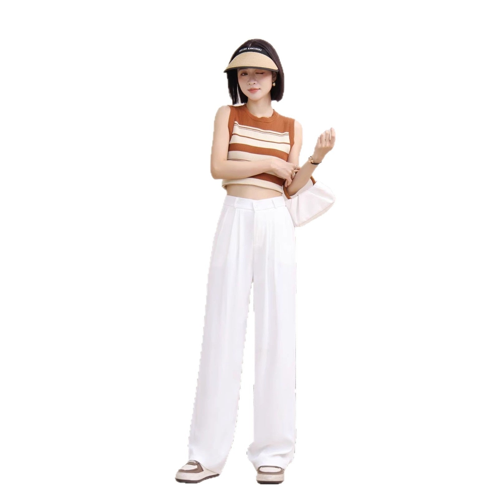 Women's Lightweight High-waisted Loose-fit Ice-silk Wide-leg Pants