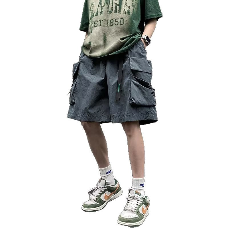 Men's Plus-Size Quick-Drying Wide-Leg Casual Cropped Pants
