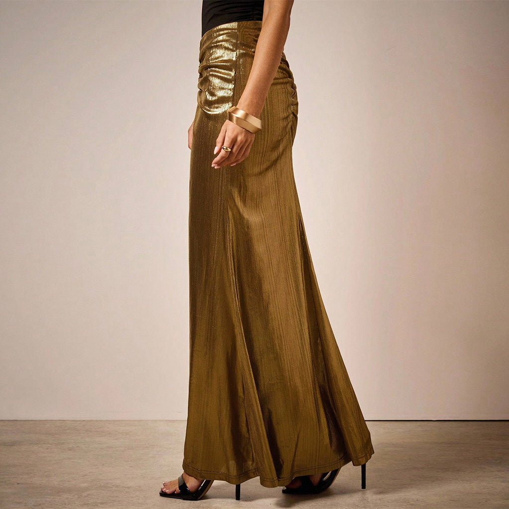 Hip-hugging Pleated Low-rise Skirt Women's