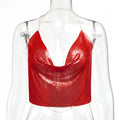 Womens Metallic Sequin Camisole Top