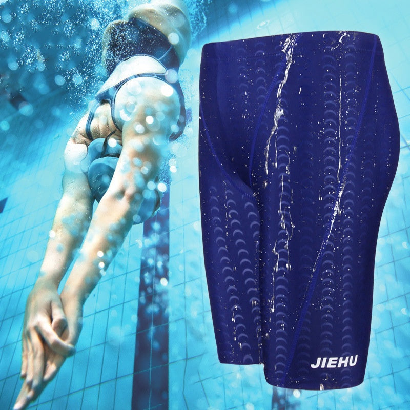 Men's Five-point Anti-embarrassment Swimming Trunks Shark Skin Quick-drying Tight Training Swimming Trunks