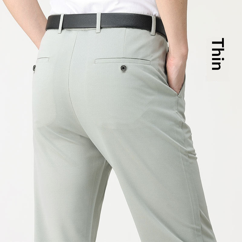 Summer Thin Ice Silk Middle-aged Men's Pants