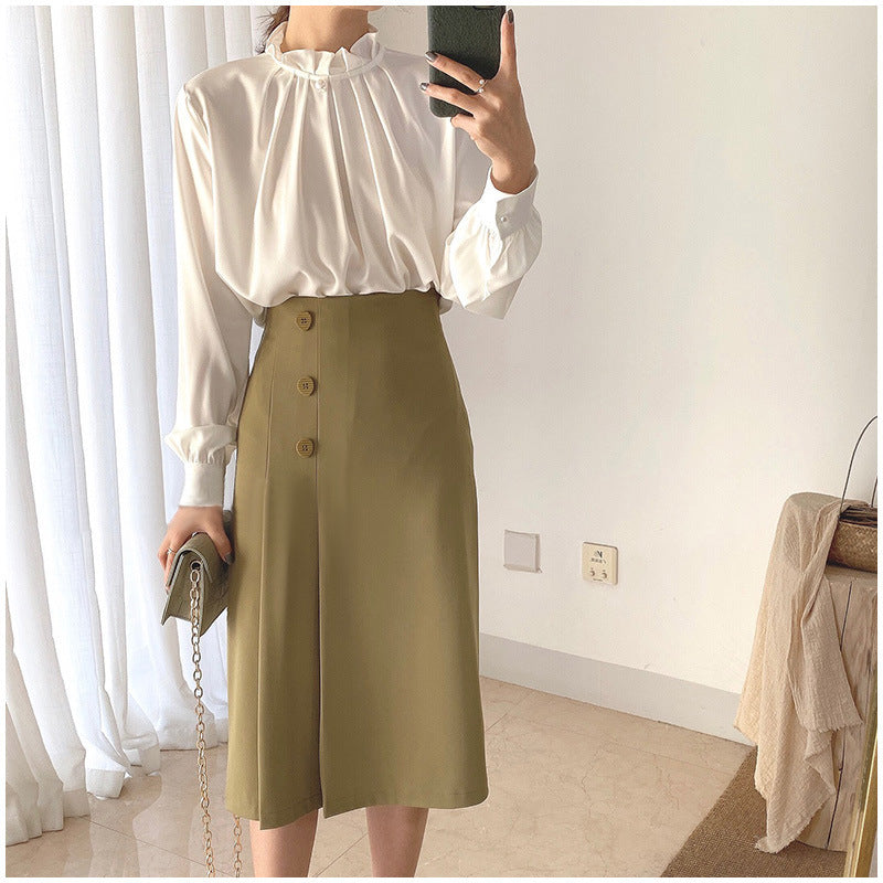 Femininity High Waist Women's Light Luxury Skirt Hip
