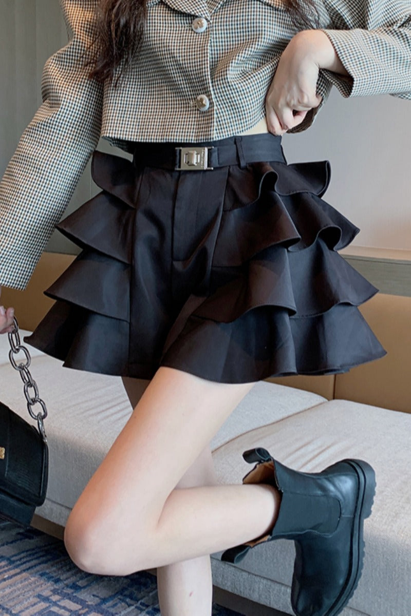 Ladies French Houndstooth Short Petite Skirt