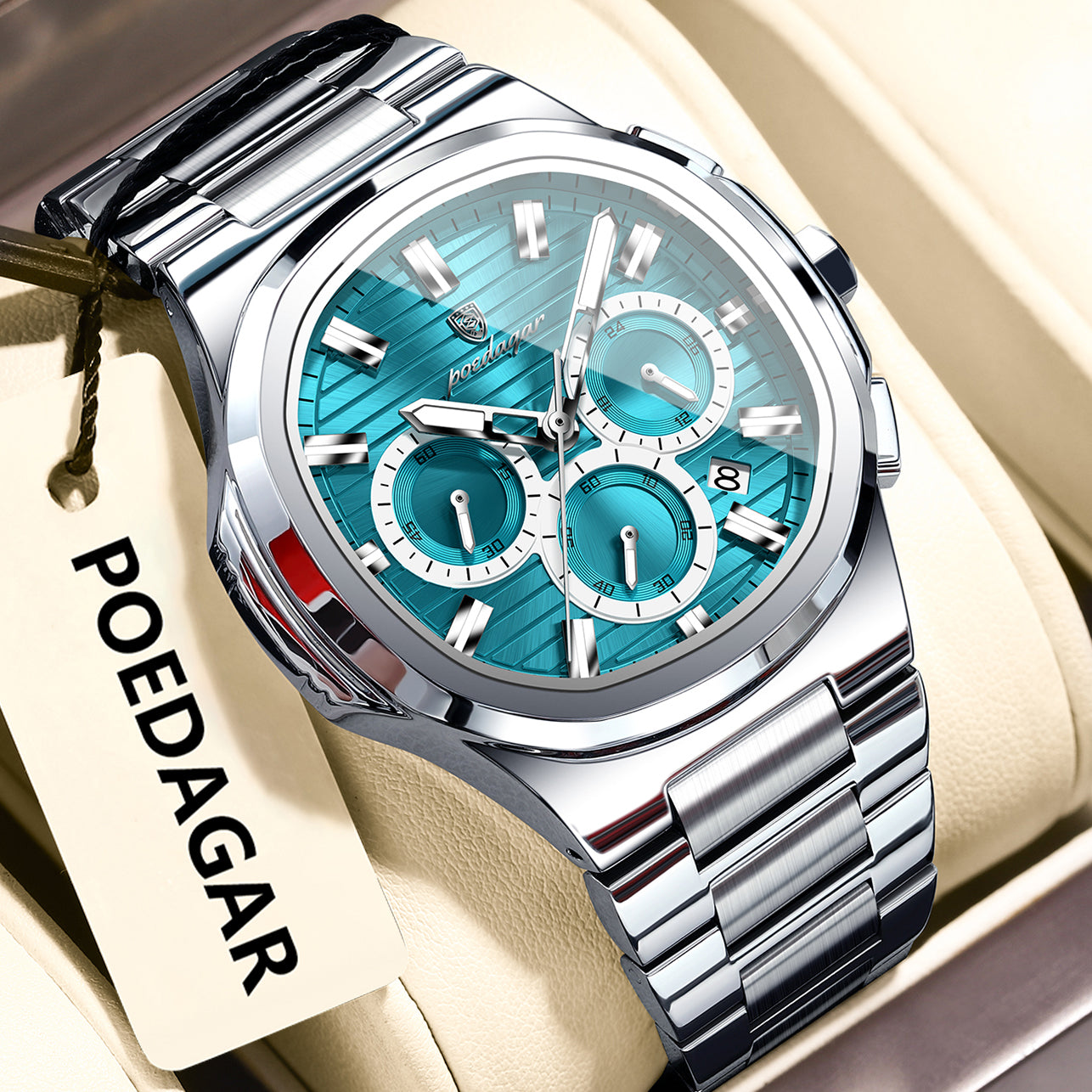 Mens Waterproof Multifunctional Luminous Watch
