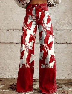 Women's Simple Pants With A Printed Pattern