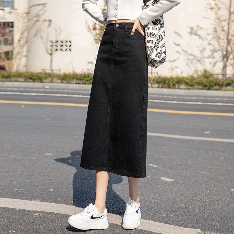 Women's Mid-length Spring And Summer Denim Skirt