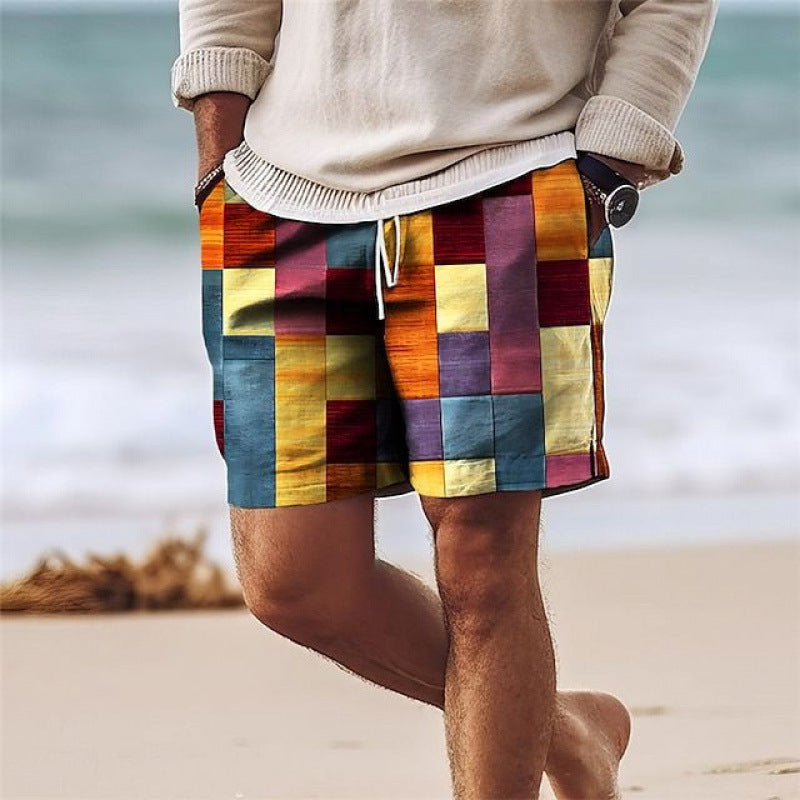 Summer Breathable Fashionable Hawaiian Beach Shorts 3D Printed Casual Mens