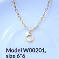 Golden-framed Inlaid Pendant Round Necklace