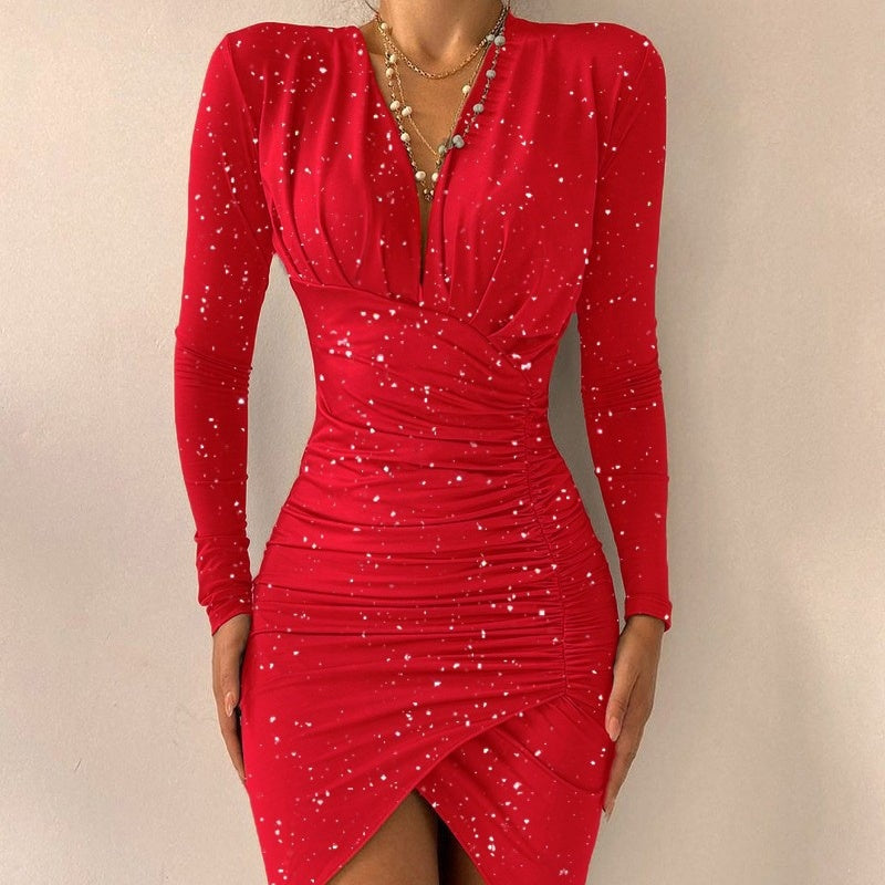 Luxury Red Bodycon Dress