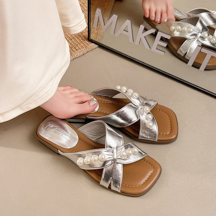 Women's Comfortable Elegant Niche Design Slides, 2026 Viral Hit One-Strap Slides, Versatile Dress-Matching Sandals Concise