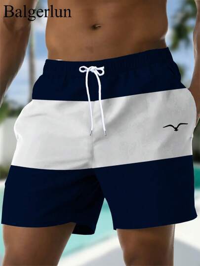 Printed Drawstring Waist Diagonal Pocket Casual Pants