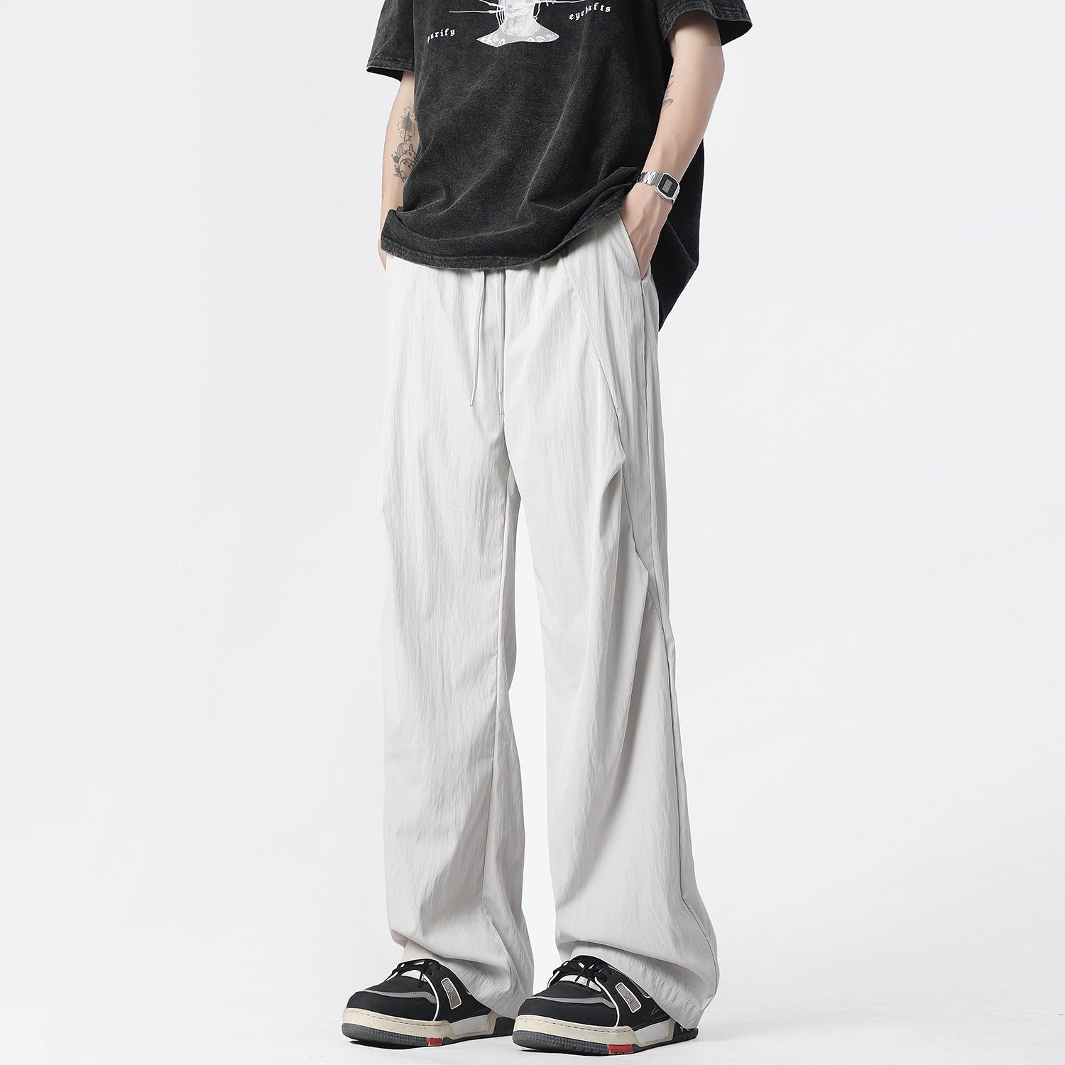 Design Draping Wide-leg Pants Straight-leg Casual Trousers