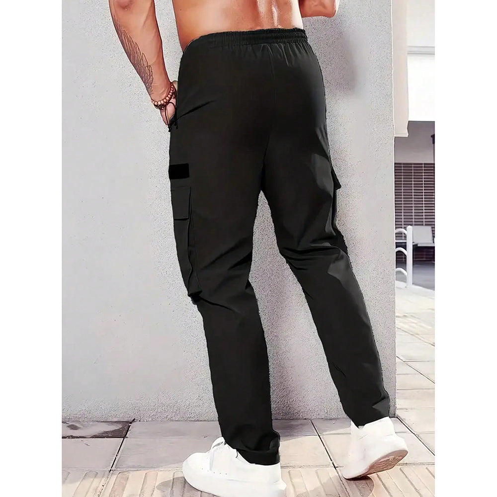 Men's Straight-Leg Multi-Pocket Loose All-Match Pants