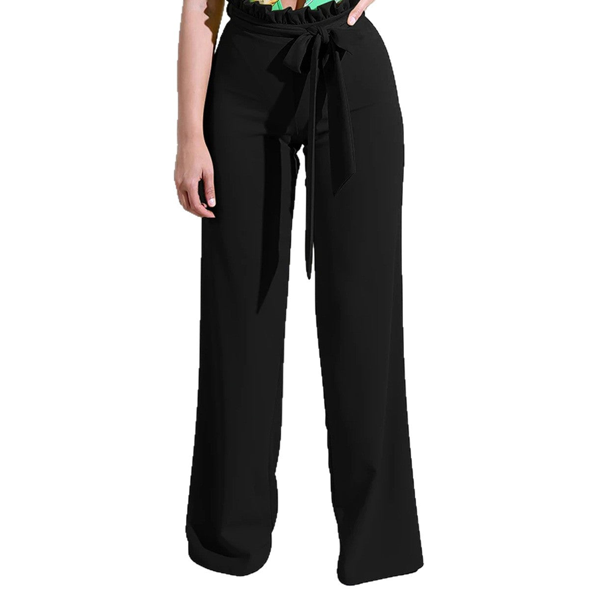 Solid-color Plus-size Loose Casual Womens Trousers