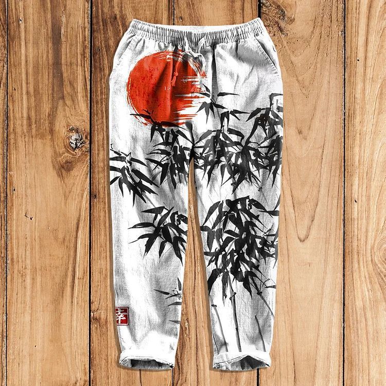 Casual Straight-leg Loose Drawstring Trousers