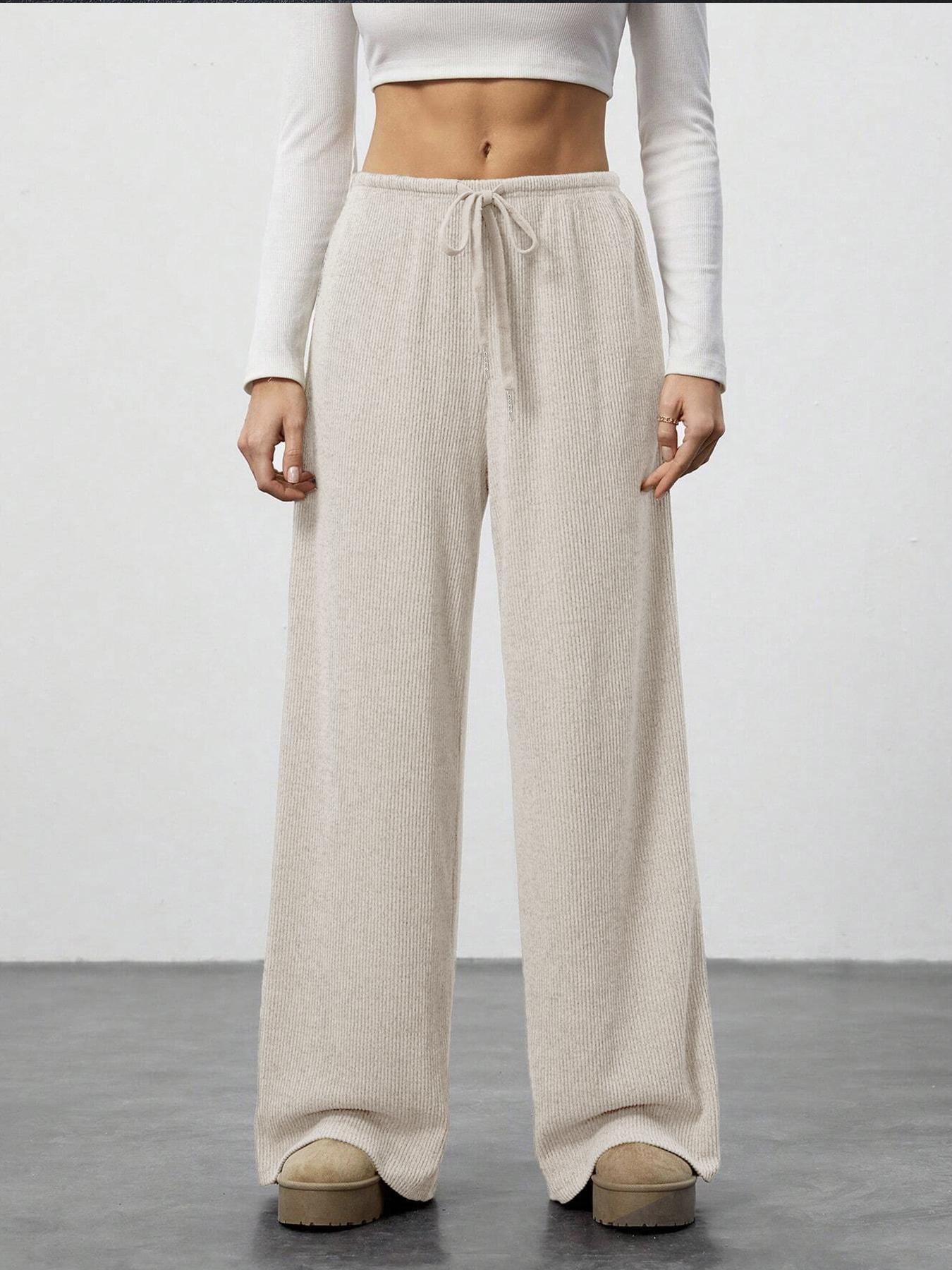 Women's Solid-color Casual Straight-leg Pants