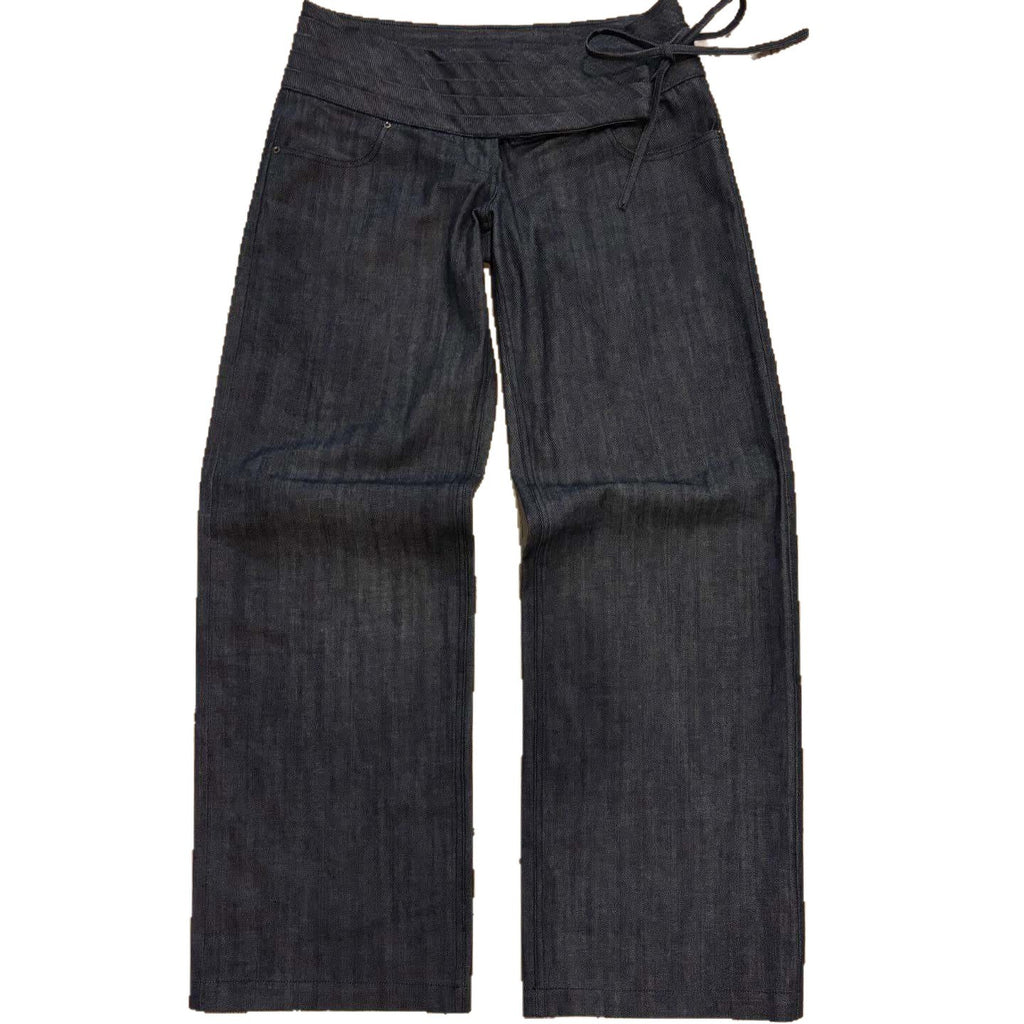 New Solid-color Drawstring Pleated Design Casual Pants