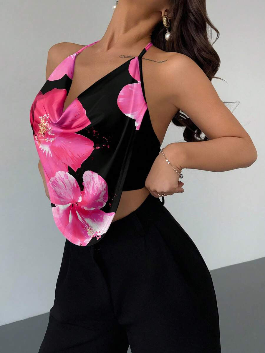 Women's Y2K Halter Neck V-Neck Backless Camisole