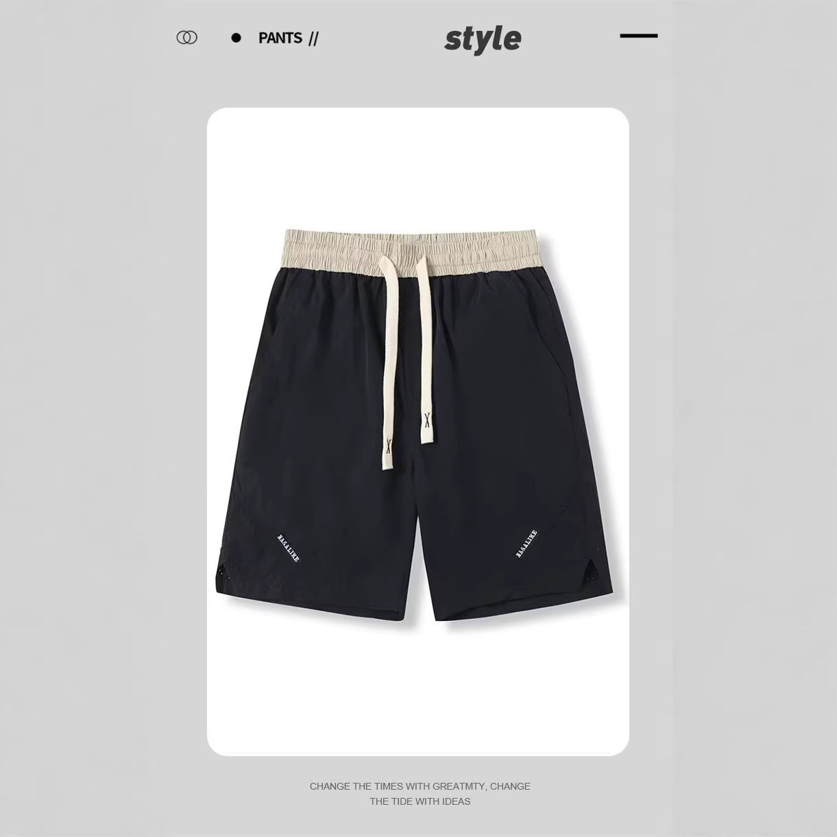 Men's Casual Shorts Loose Straight-Cut Cropped Trousers