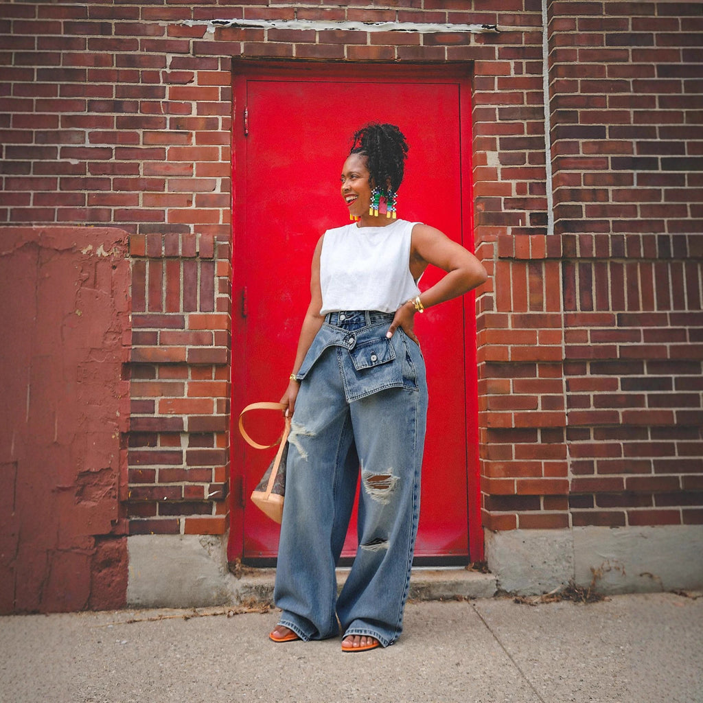 Womens Ripped Straight-leg Jeans