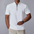 Zipper-design Comfortable And Versatile Commuter Breathable Short-sleeve Men's Stand-up Collar Light-youth Casual Half-sleeve