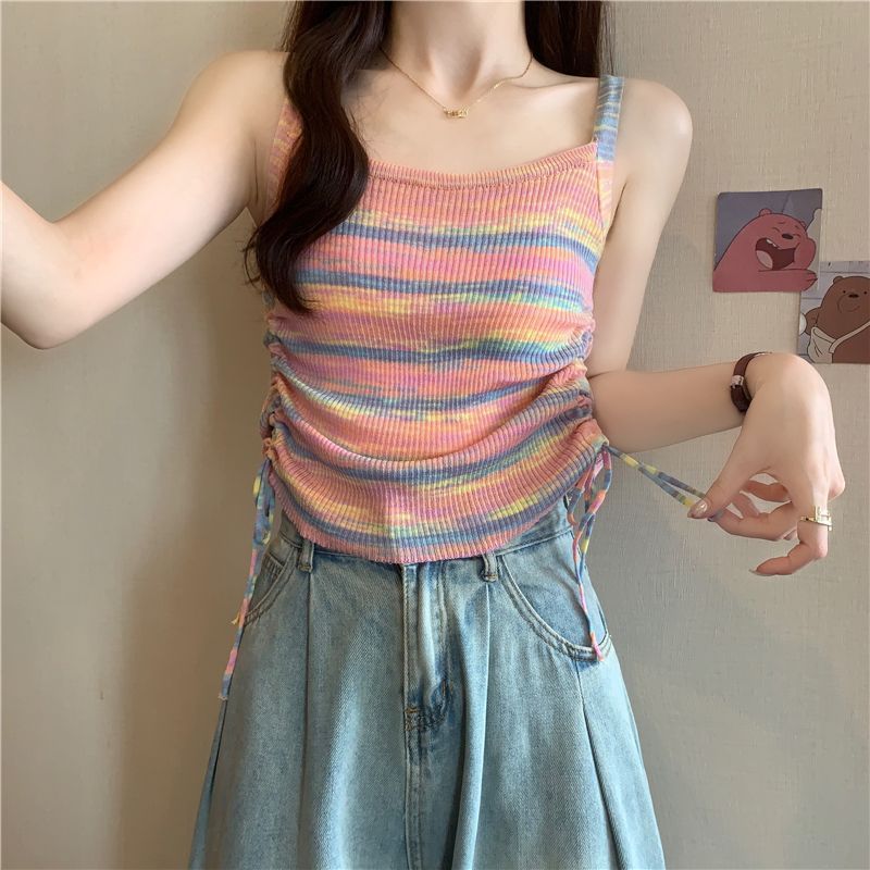 Women's Fashionable Slim-Fit Striped Knitted Camisole