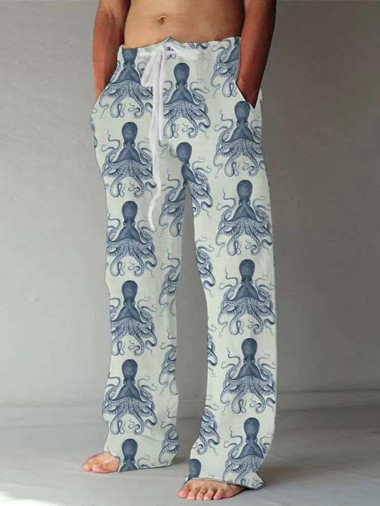 Casual Straight-leg Loose Drawstring Trousers