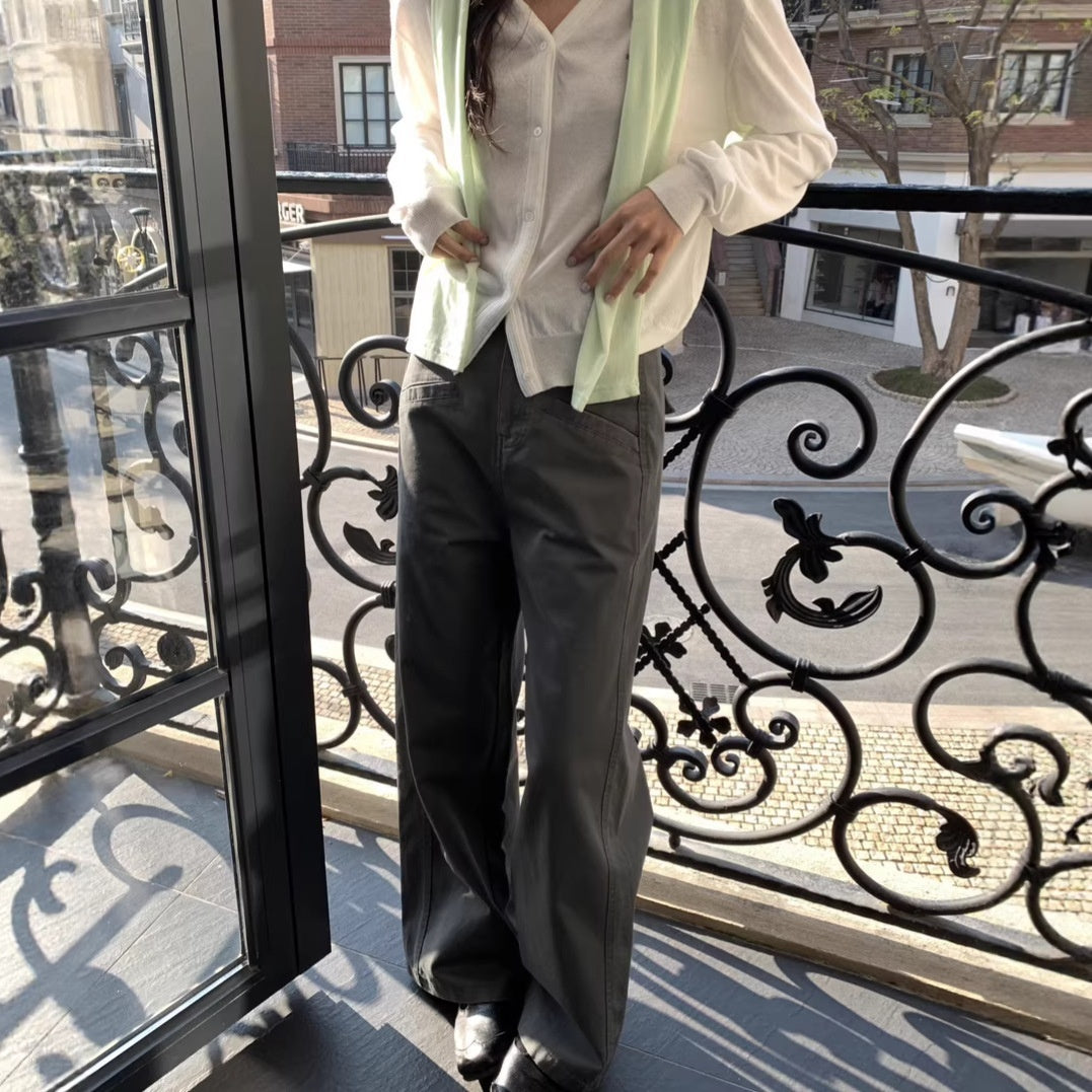 Heavily Draping Super-simple Casual Wide-leg Pants
