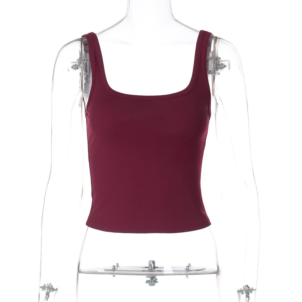 New Stylish Solid-color Versatile Slim-fit Spicy-girl-style Tank Top