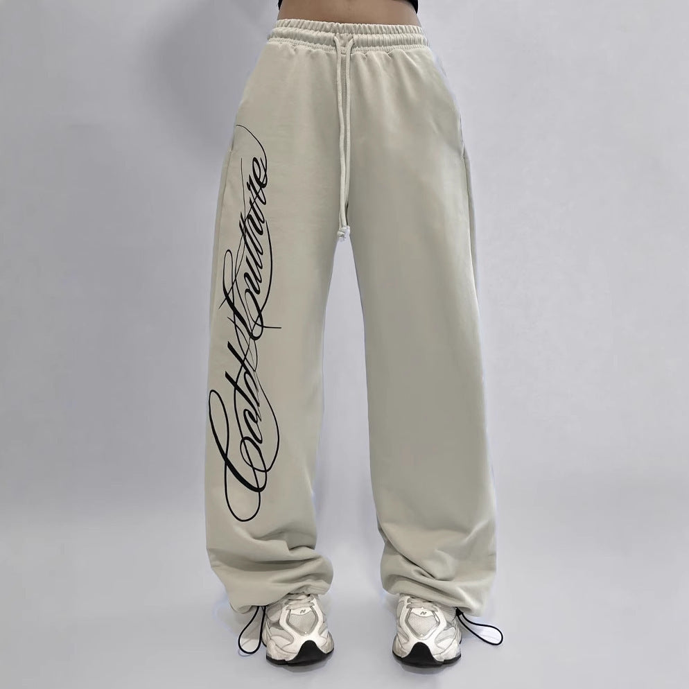 Printed Pattern Stretchy High-Street Dark Gothic Long Pants