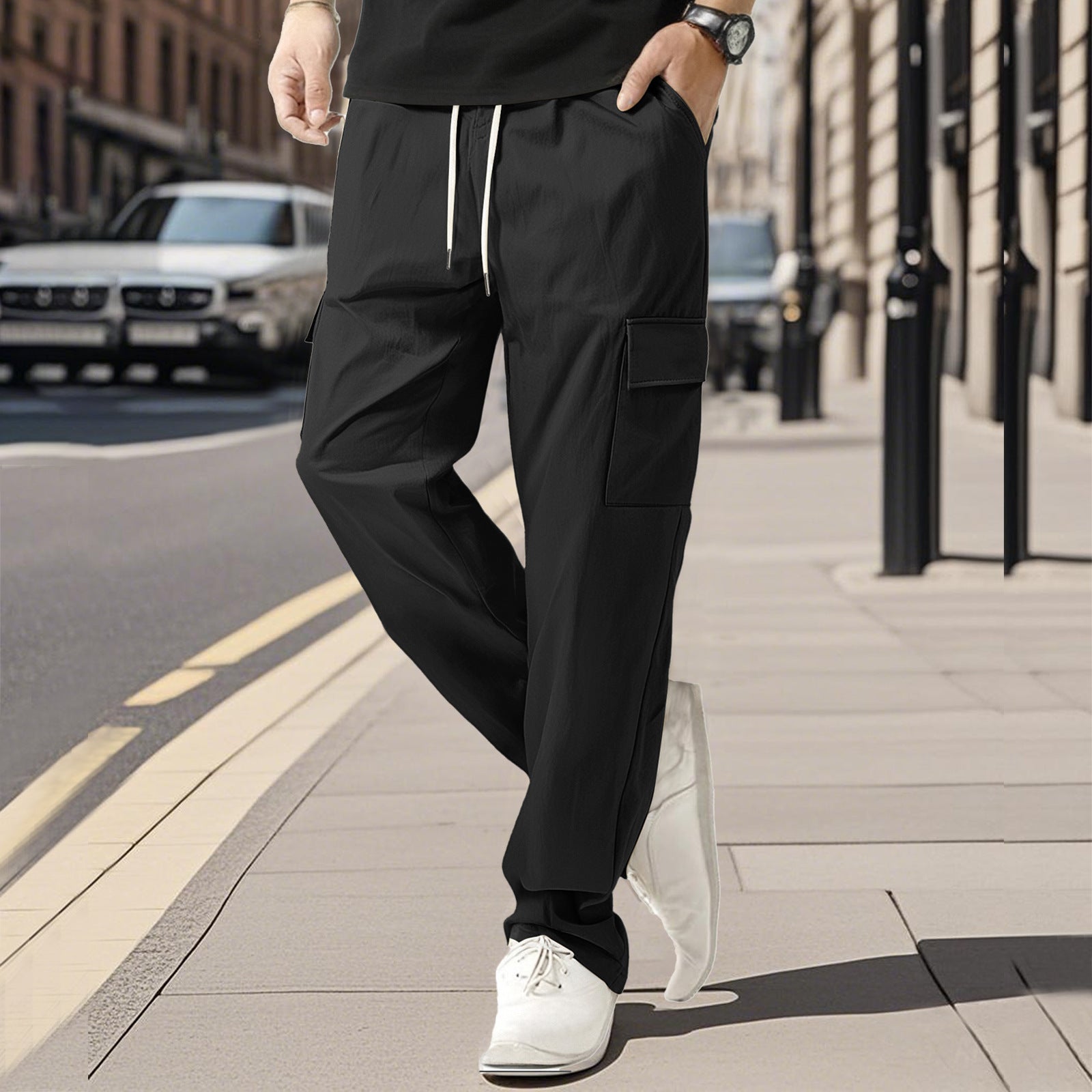 Men's Casual Trousers Loose Thin Fashionable Sports Quick-drying