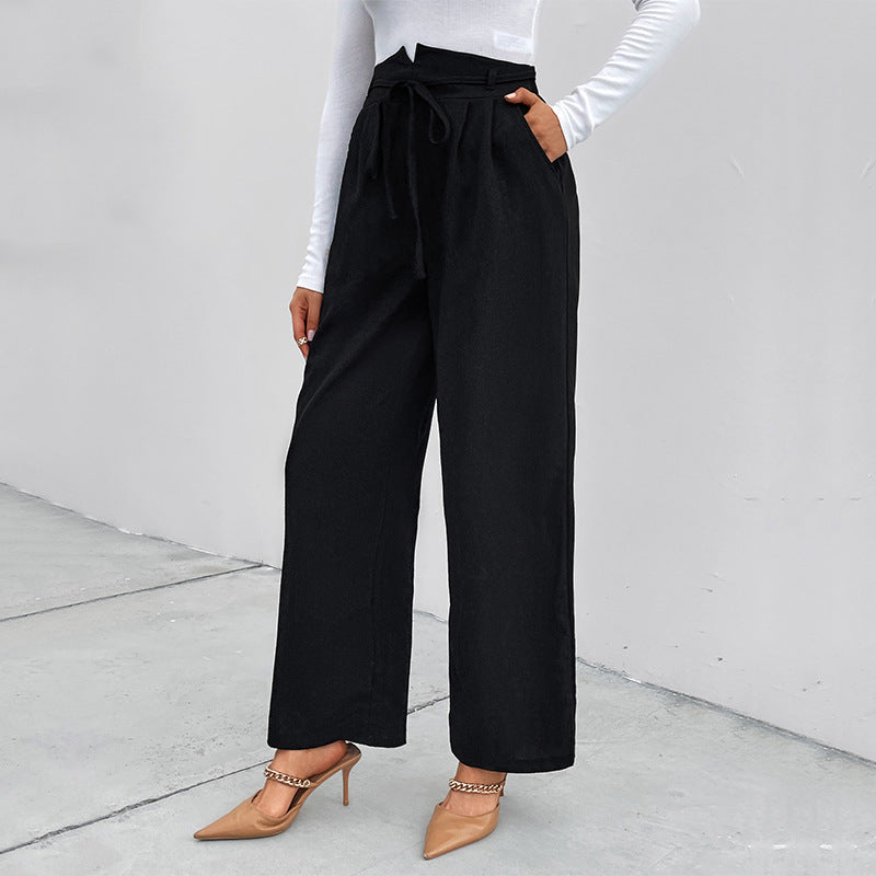 Casual High-waisted Wide-leg Pants Straight-leg Casual And Loose-fit