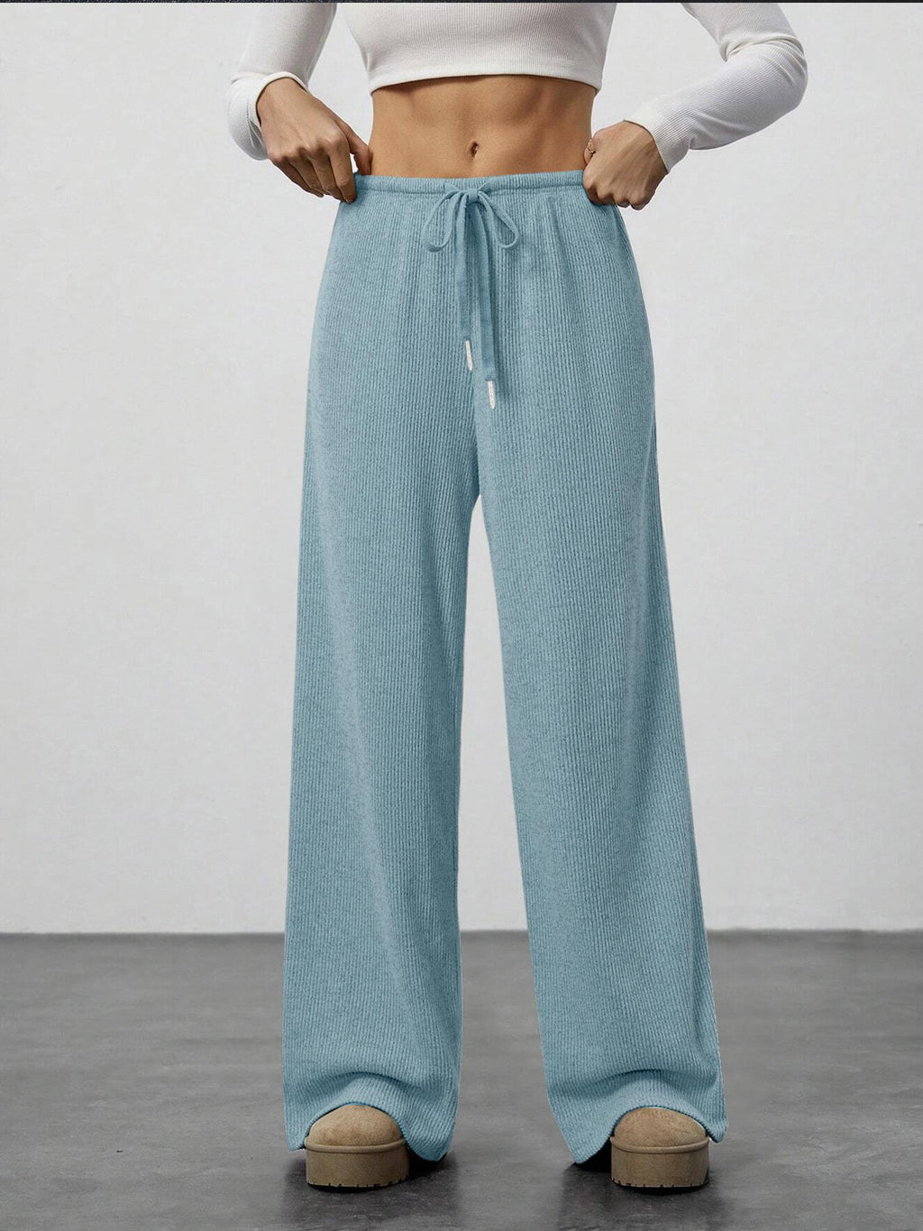 Women's Solid-color Casual Straight-leg Pants