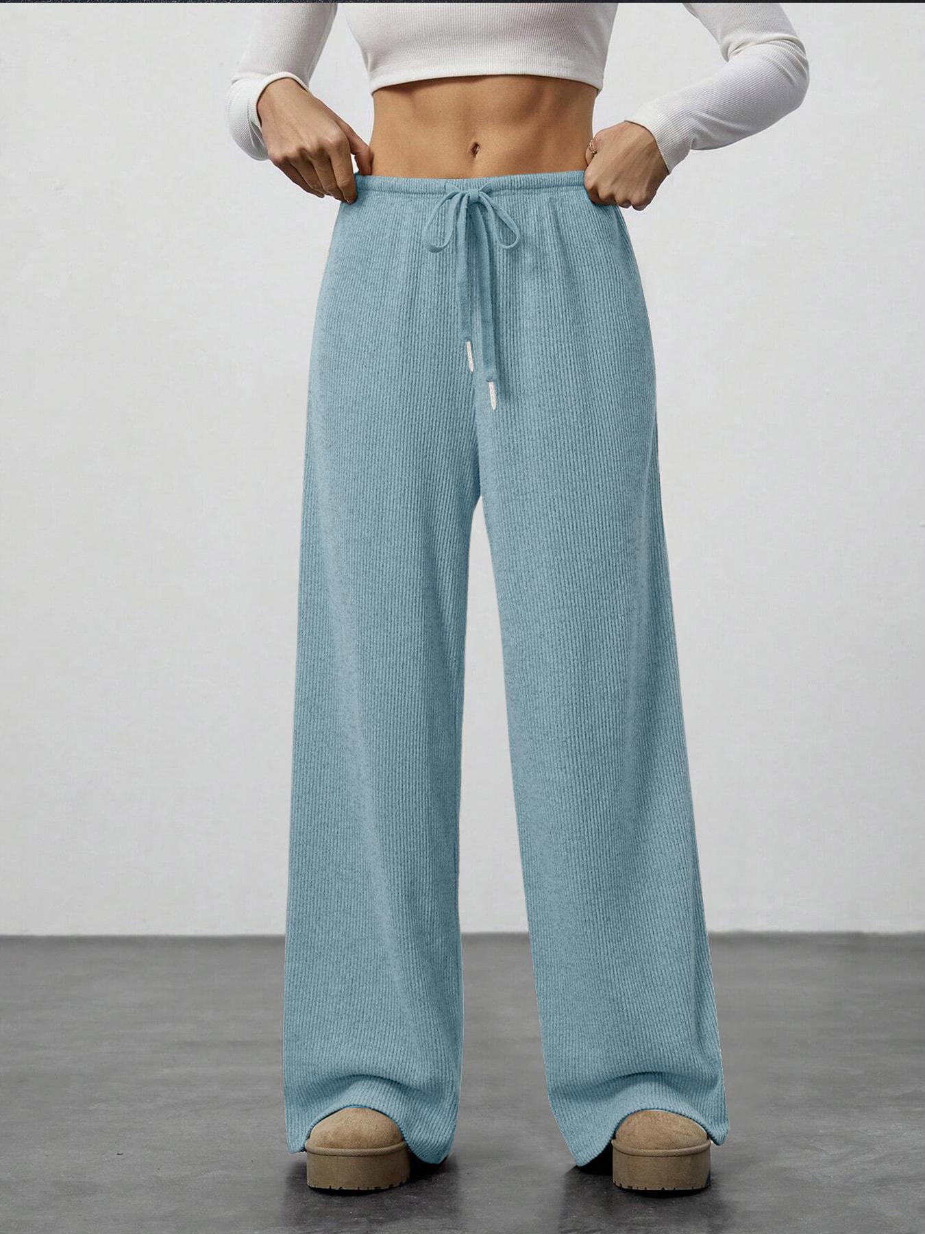 Women's Solid-color Casual Straight-leg Pants