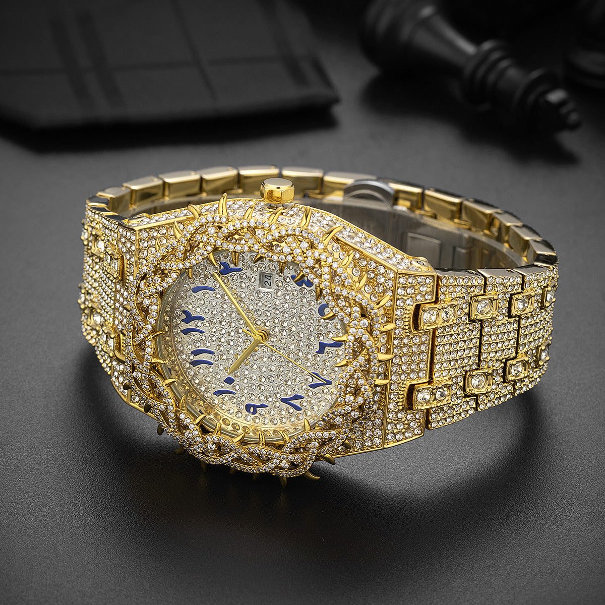 Personalized Mesh-design Inlaid Quartz Fashion Watch