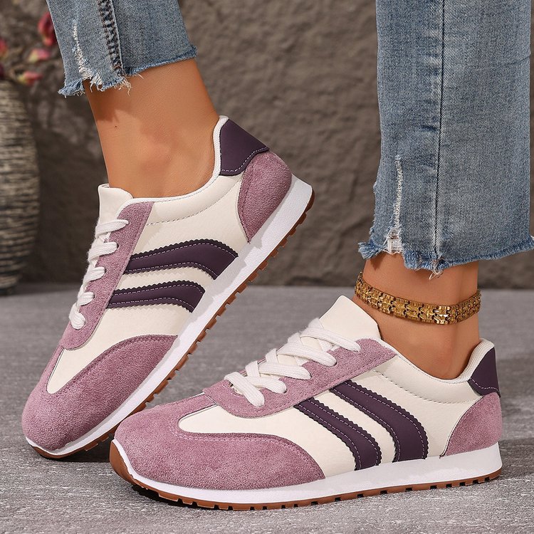 Outerwear Lace-up Color-block Casual Athletic Shoes