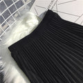 Deerskin Velvet Pleated Skirt Female High-waisted A-line Skirt All-match Big Hem