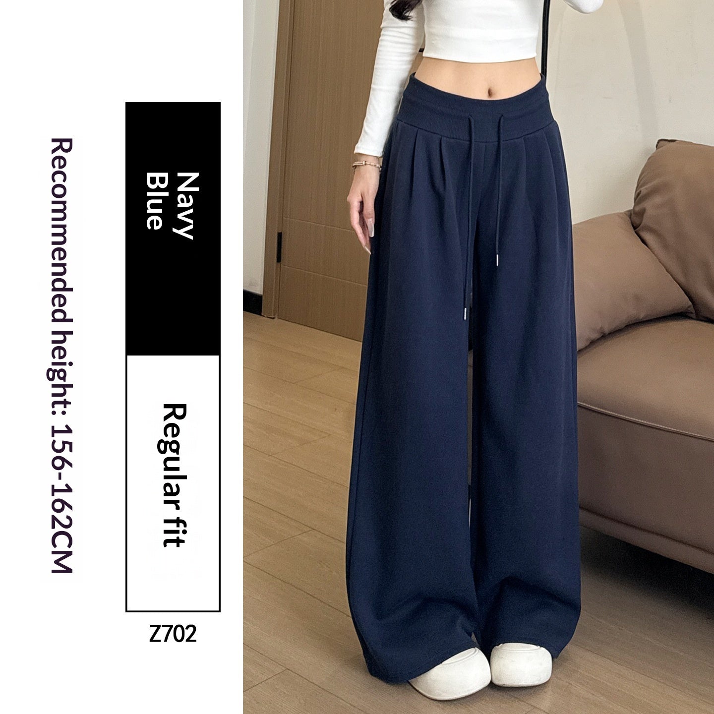 Draped Lightweight Casual Wide-leg Pants In An American Retro Style