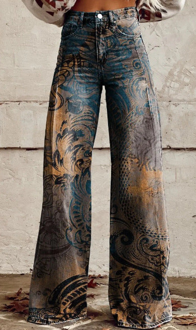 Women's Simple Pants With A Printed Pattern