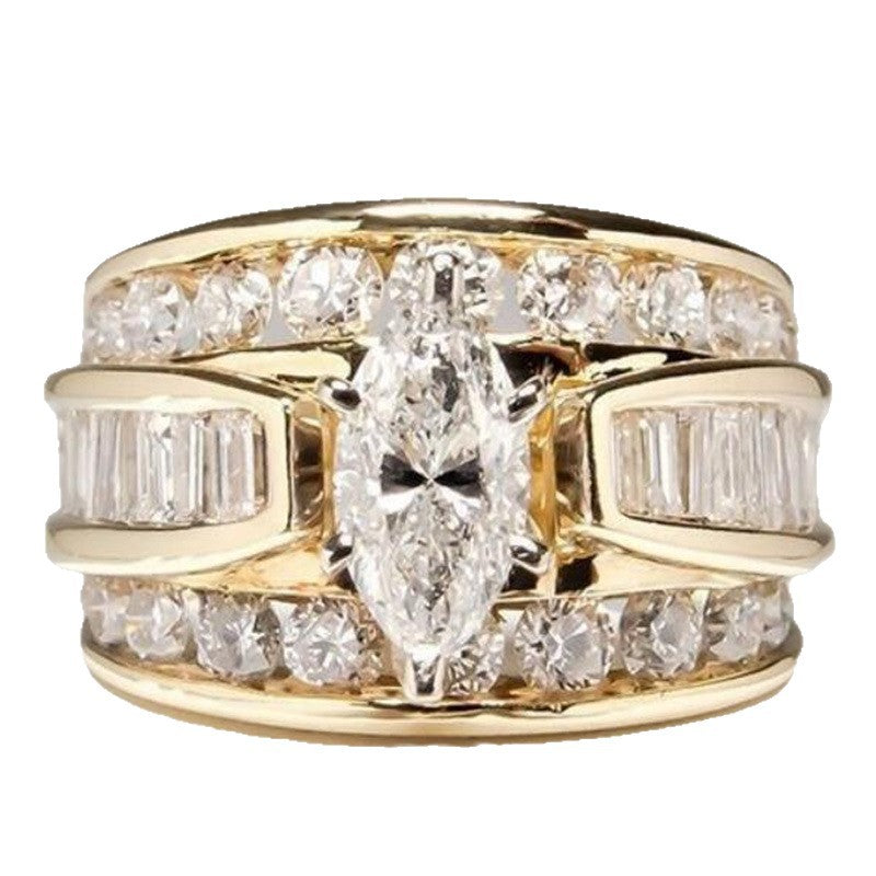 Copper Inlaid With Zircon Ladies Ring