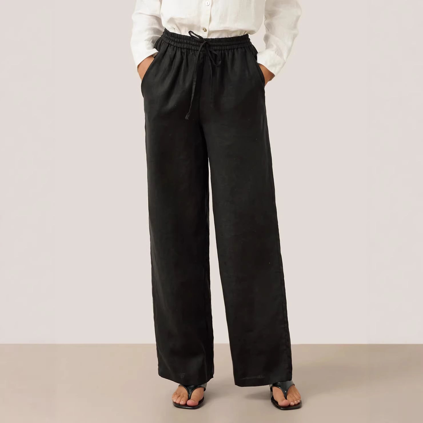 Linen Comfortable Straight-Leg Pants Women's Casual Pants