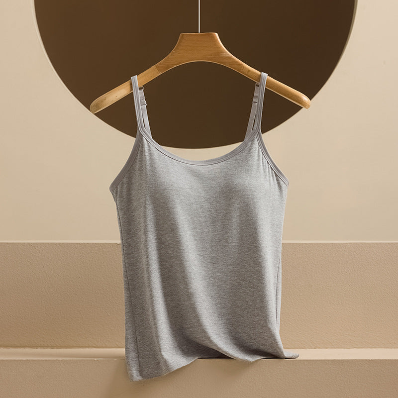 Adjustable Strappy Tank Top Womens One-Piece Base Layer With Padded Cups Beautiful Back Outerwear