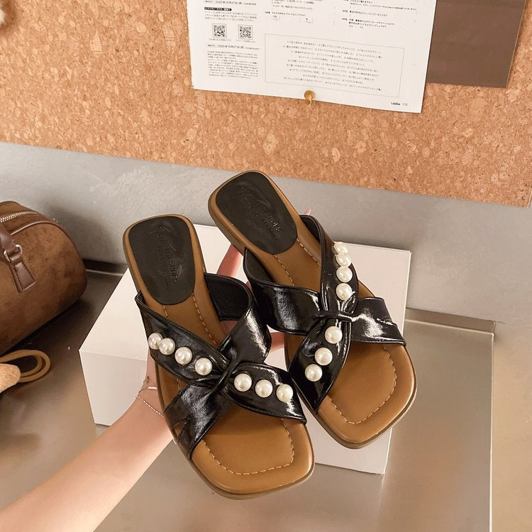 Women's Comfortable Elegant Niche Design Slides, 2026 Viral Hit One-Strap Slides, Versatile Dress-Matching Sandals Concise