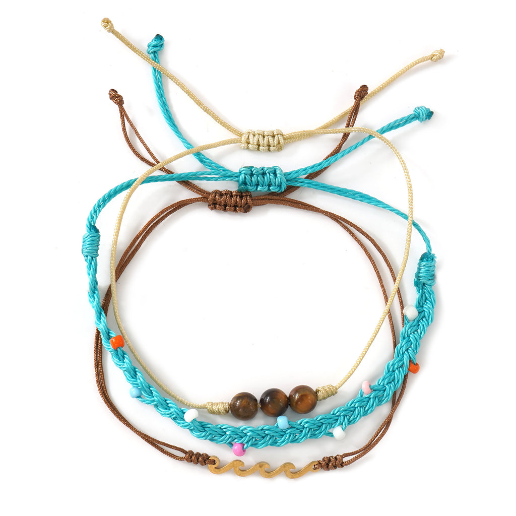 Handwoven Summer Resort-Style Three-Tier Layered Bracelet