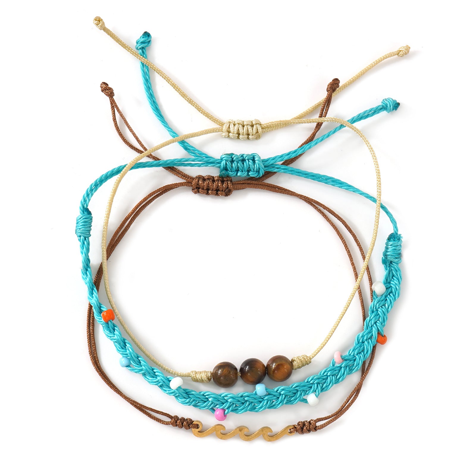 Handwoven Summer Resort-Style Three-Tier Layered Bracelet