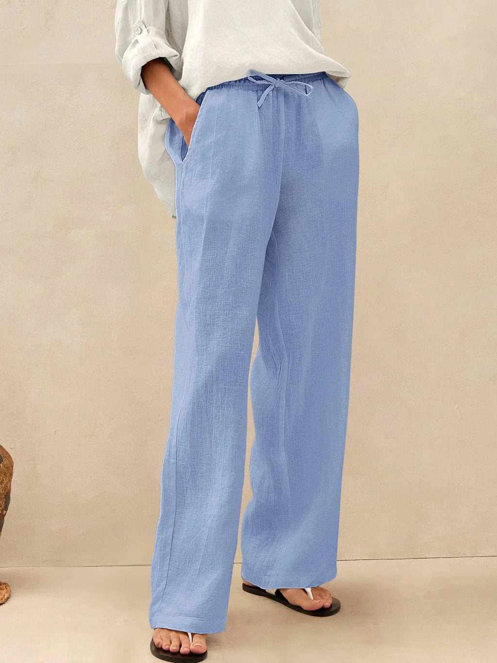 Linen Comfortable Straight-Leg Pants Women's Casual Pants