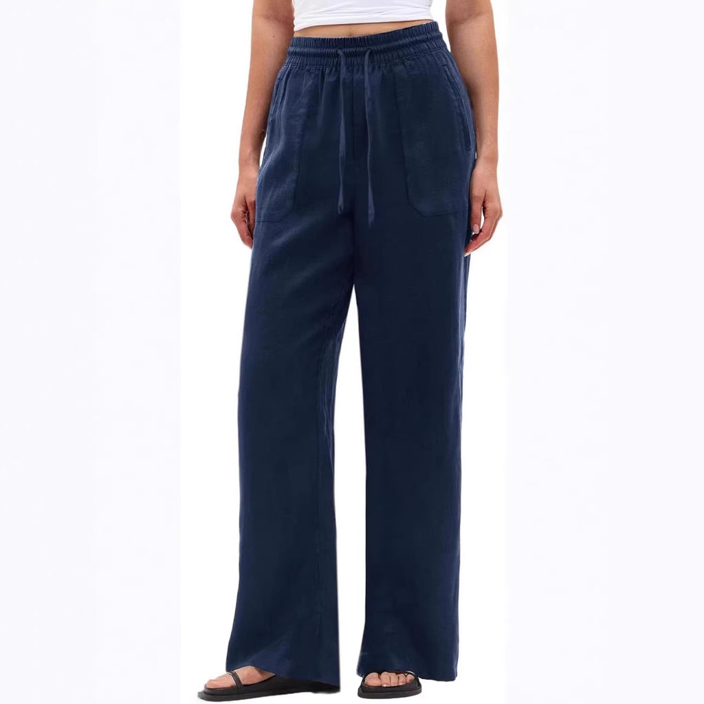 Women's Cotton-Linen Casual Wide-Leg Pants