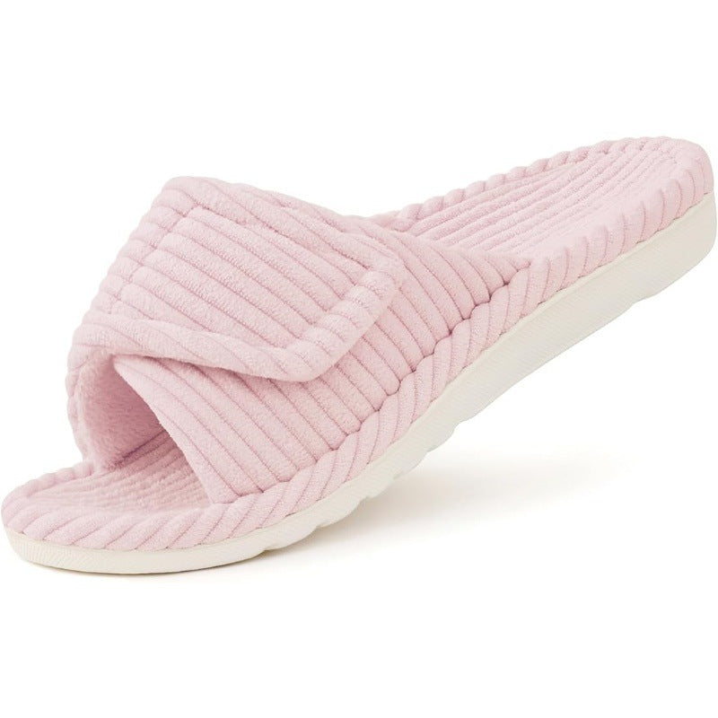 Corduroy Velcro Bottom Cold-Set Womens Arch Support Slippers