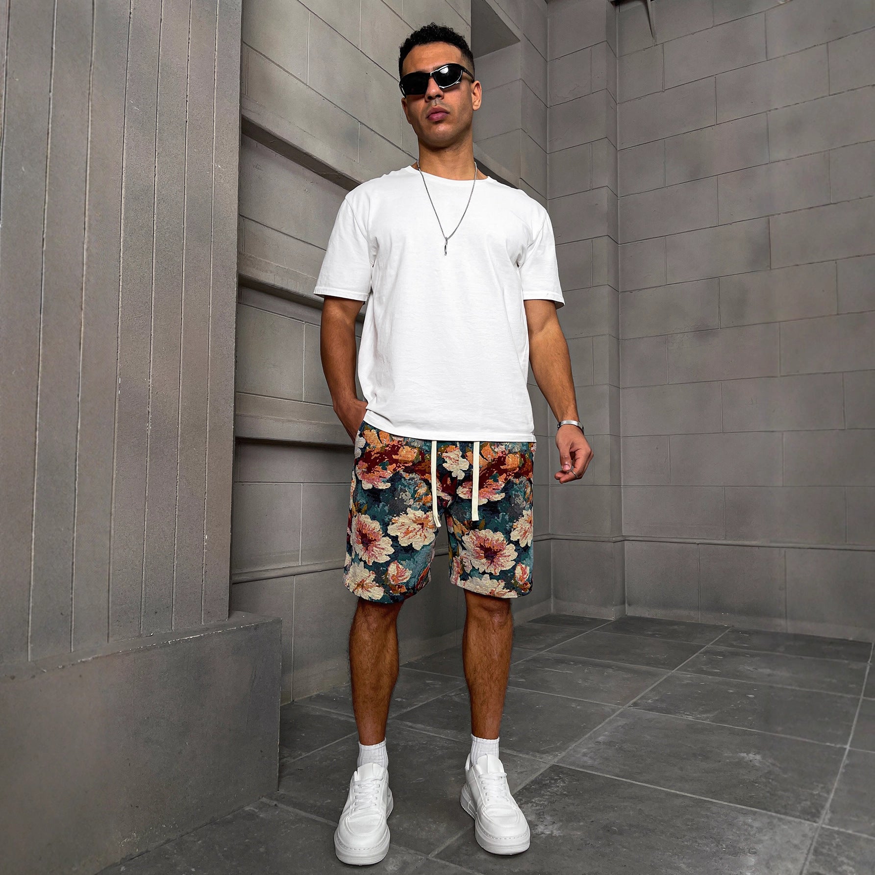 Fashionable Lake-Blue Summer Casual Shorts